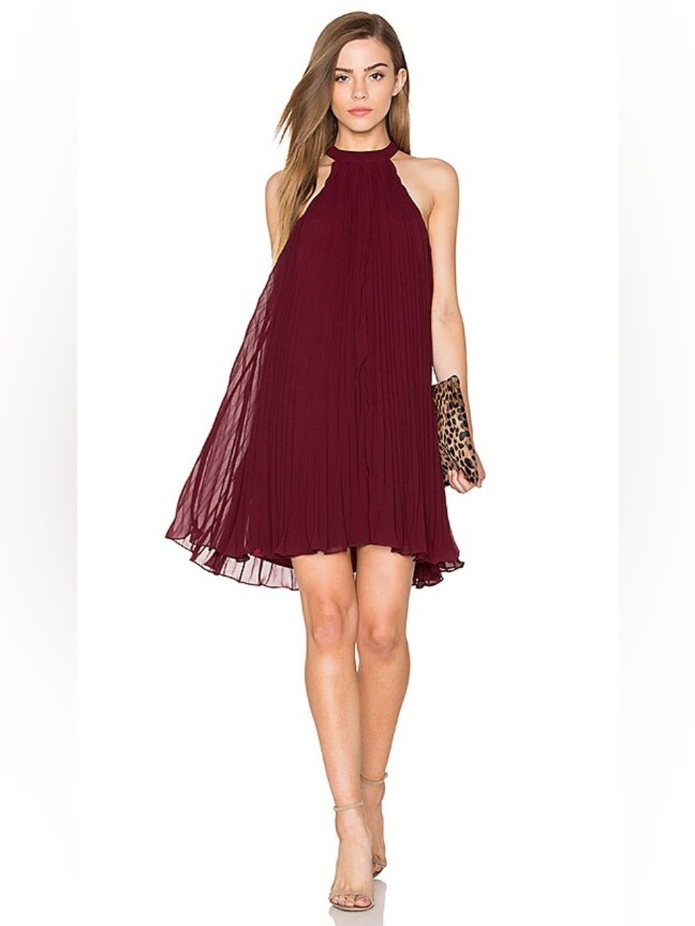 KEEPSAKE the Label Clarity Pleated Mini Dress in Fig size XS